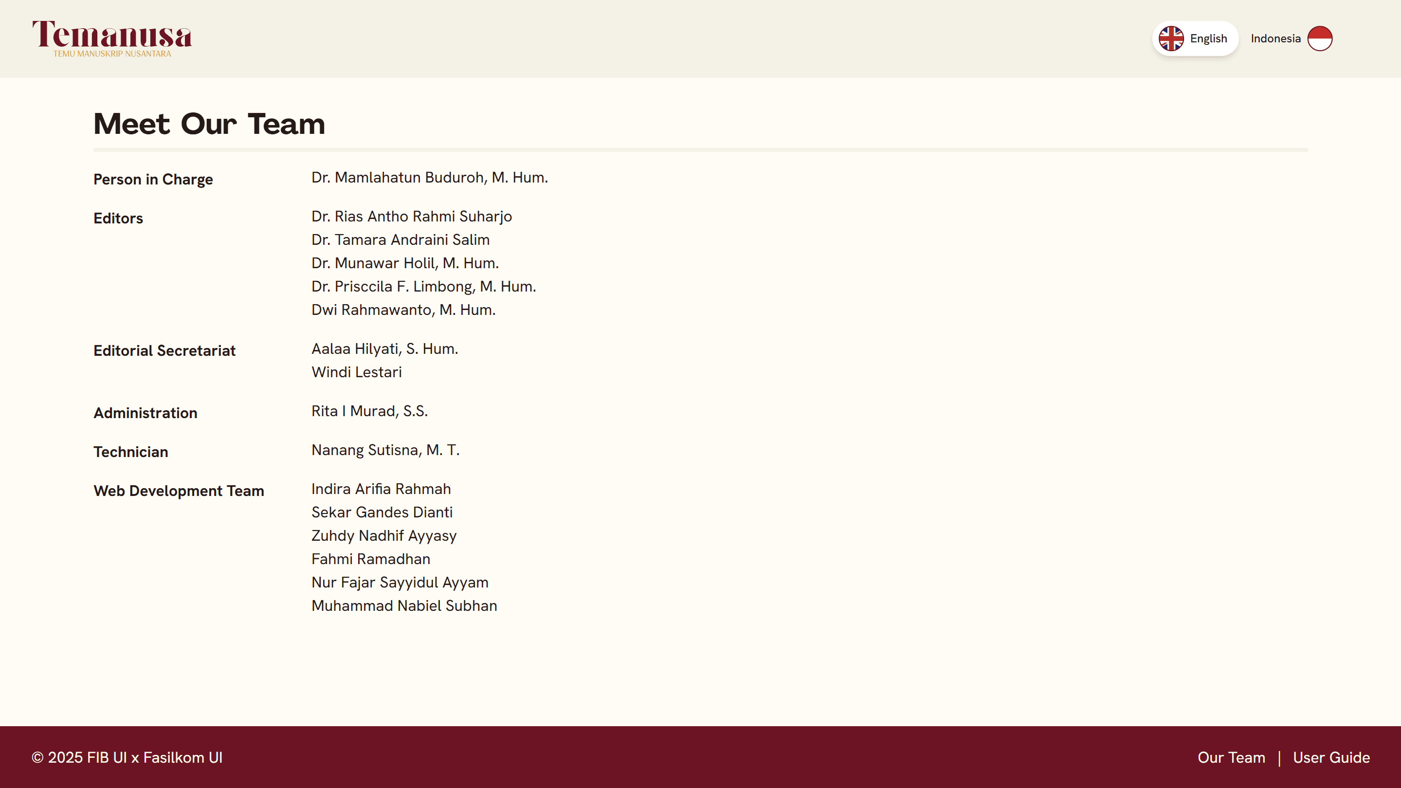 Preview of Temanusa - The Team