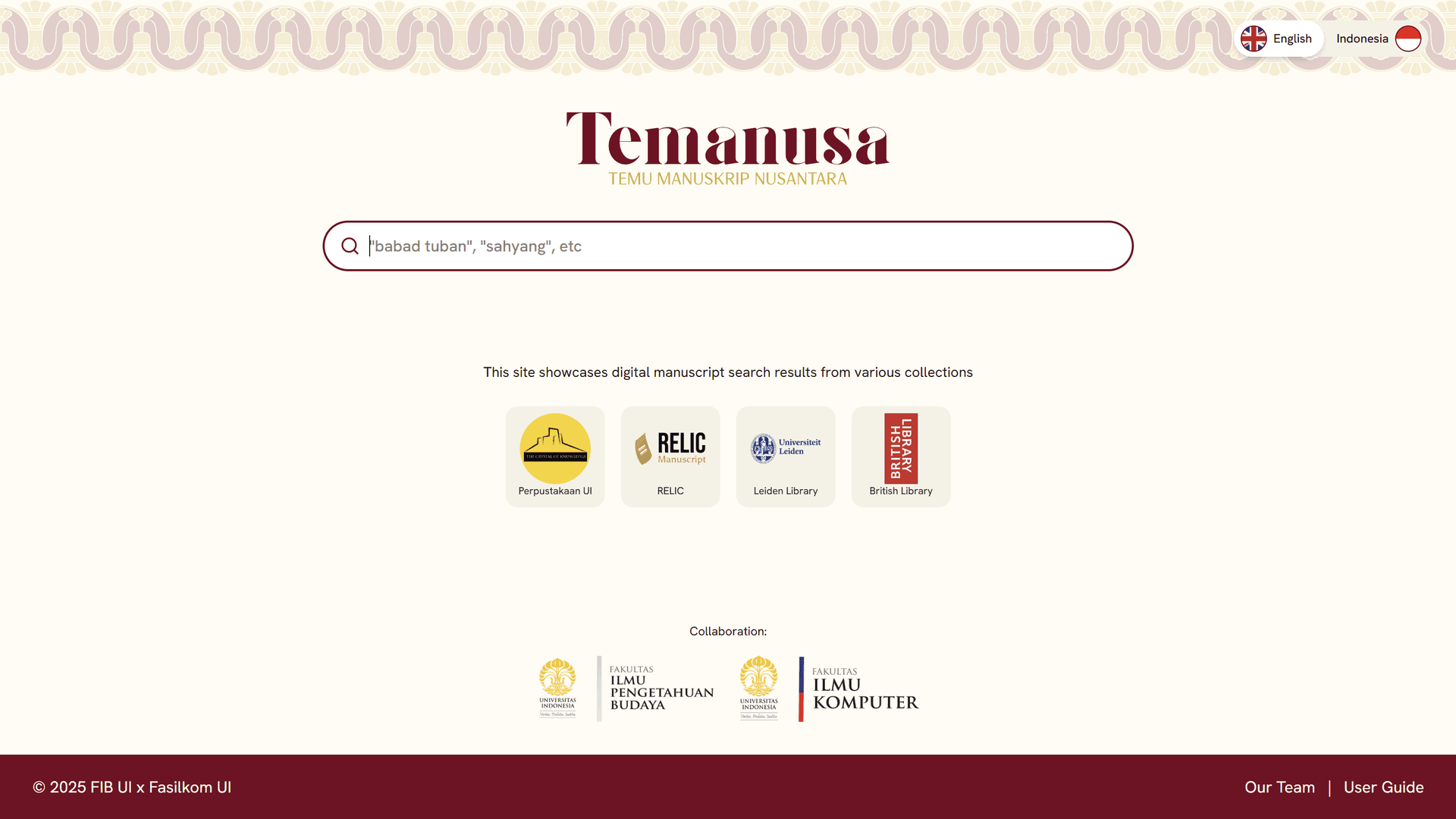 Temanusa - Search Bar